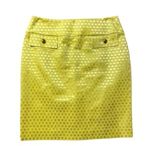 ANTONIO MELANI Yellow Polka Dot Pencil Skirt
